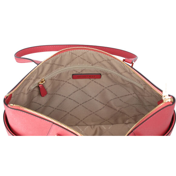 Michael Kors Charlotte Large Top Zip Leather Tote Light Berry Sorbet Pink - Picture 4 of 4